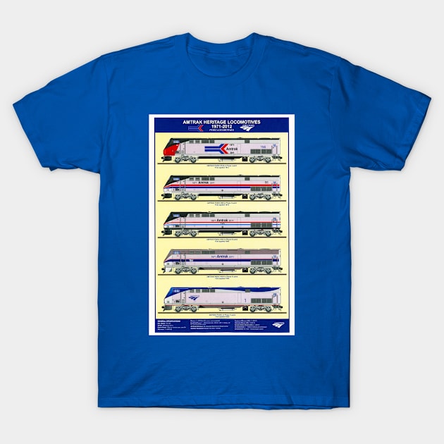 Amtrak Heritage Locomotives T-Shirt by Bonita Vista Photography